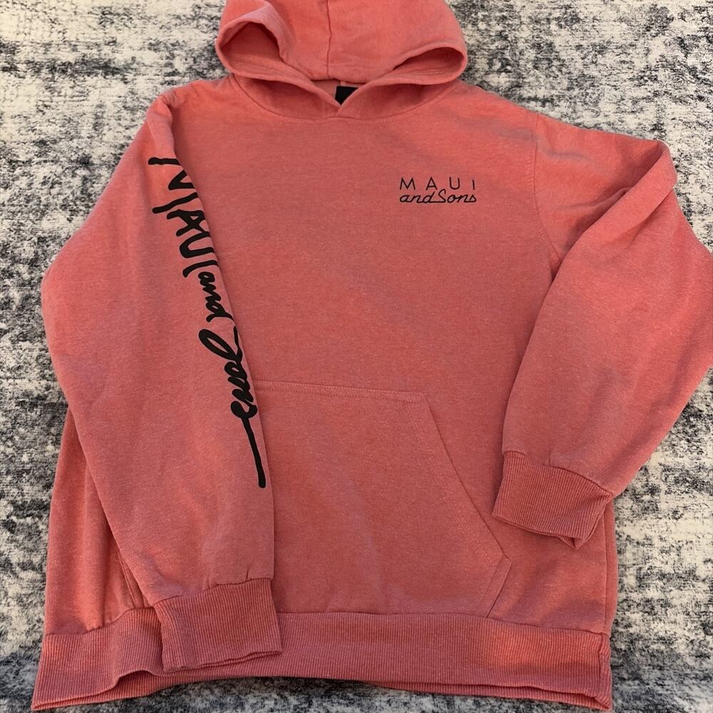 Maui and Sons Youth Girls Size XL 16 Pink Hoodie‎ Sweater Hooded Pullover Logo
